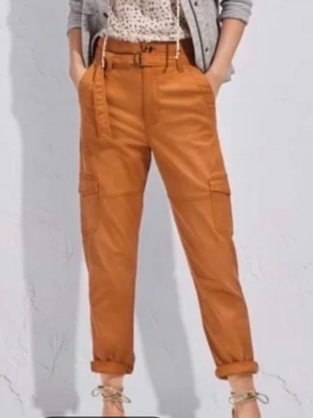 Casual Cargo Pants in Rust Orange - Lightweight Trousers